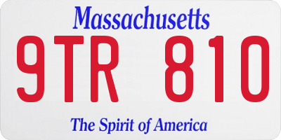 MA license plate 9TR810