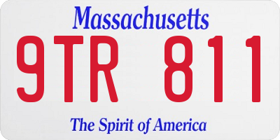 MA license plate 9TR811
