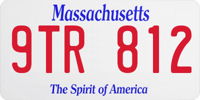 MA license plate 9TR812