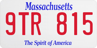 MA license plate 9TR815