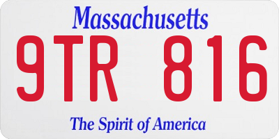 MA license plate 9TR816