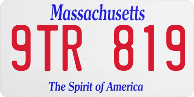 MA license plate 9TR819