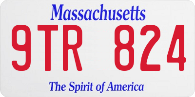 MA license plate 9TR824