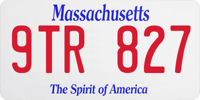 MA license plate 9TR827
