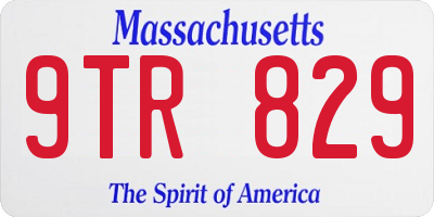 MA license plate 9TR829