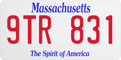 MA license plate 9TR831