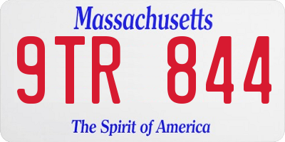 MA license plate 9TR844