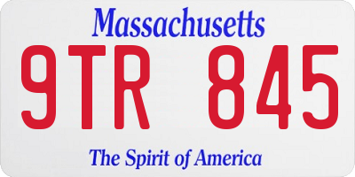 MA license plate 9TR845