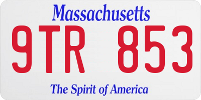 MA license plate 9TR853