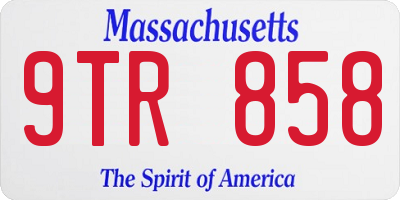 MA license plate 9TR858