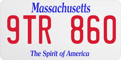 MA license plate 9TR860