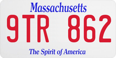 MA license plate 9TR862