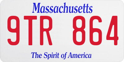 MA license plate 9TR864