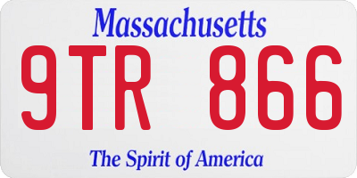 MA license plate 9TR866