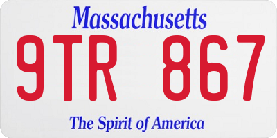 MA license plate 9TR867