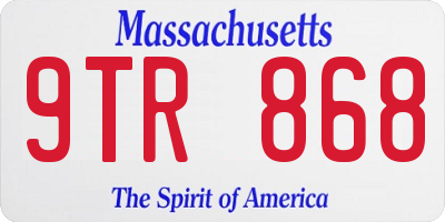 MA license plate 9TR868