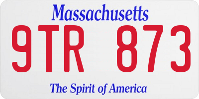 MA license plate 9TR873