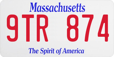 MA license plate 9TR874
