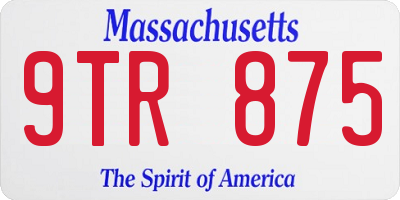 MA license plate 9TR875