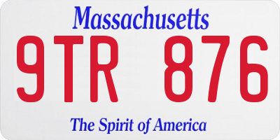 MA license plate 9TR876