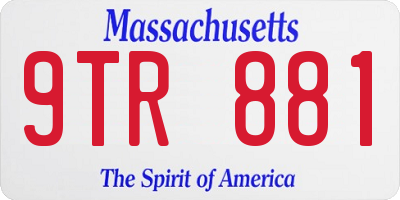MA license plate 9TR881