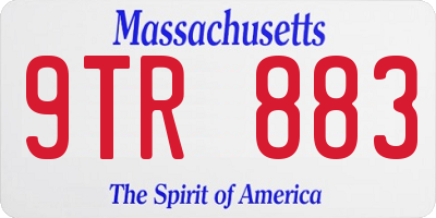 MA license plate 9TR883