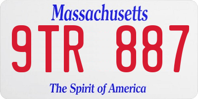 MA license plate 9TR887