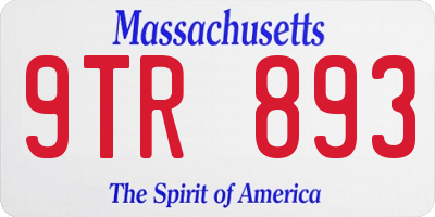 MA license plate 9TR893