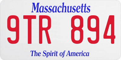 MA license plate 9TR894