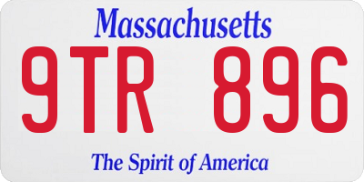 MA license plate 9TR896