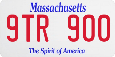 MA license plate 9TR900