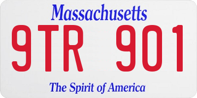 MA license plate 9TR901