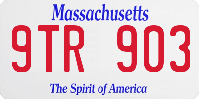 MA license plate 9TR903