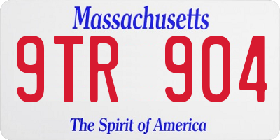 MA license plate 9TR904