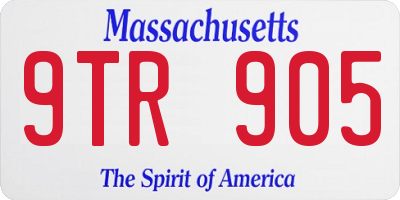 MA license plate 9TR905