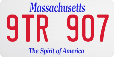 MA license plate 9TR907