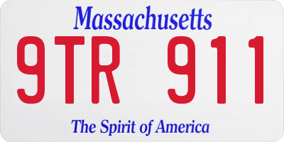 MA license plate 9TR911
