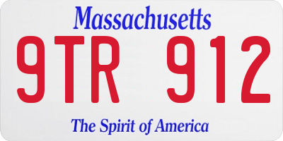 MA license plate 9TR912