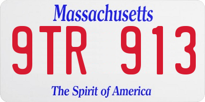 MA license plate 9TR913