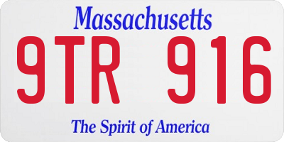 MA license plate 9TR916