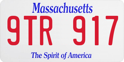 MA license plate 9TR917