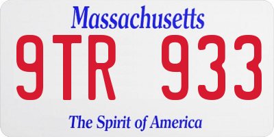 MA license plate 9TR933