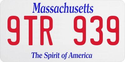 MA license plate 9TR939