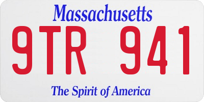 MA license plate 9TR941