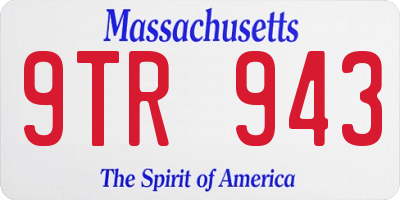 MA license plate 9TR943
