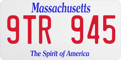MA license plate 9TR945