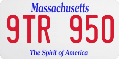 MA license plate 9TR950