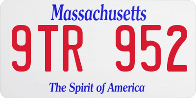 MA license plate 9TR952
