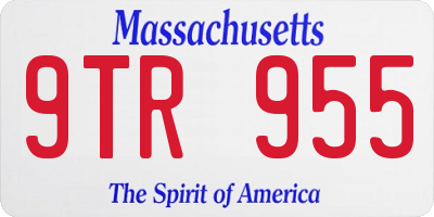 MA license plate 9TR955