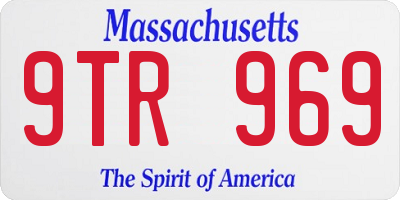 MA license plate 9TR969